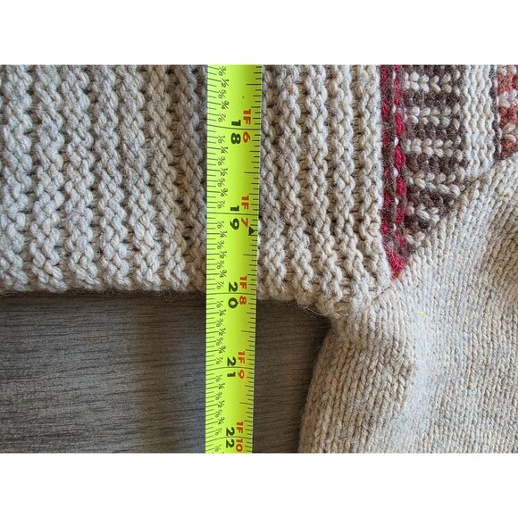 Eddie Bauer Button-Up Hooded Cardigan Sweater XL Brown Fair Isle Wool - Picture 10 of 10